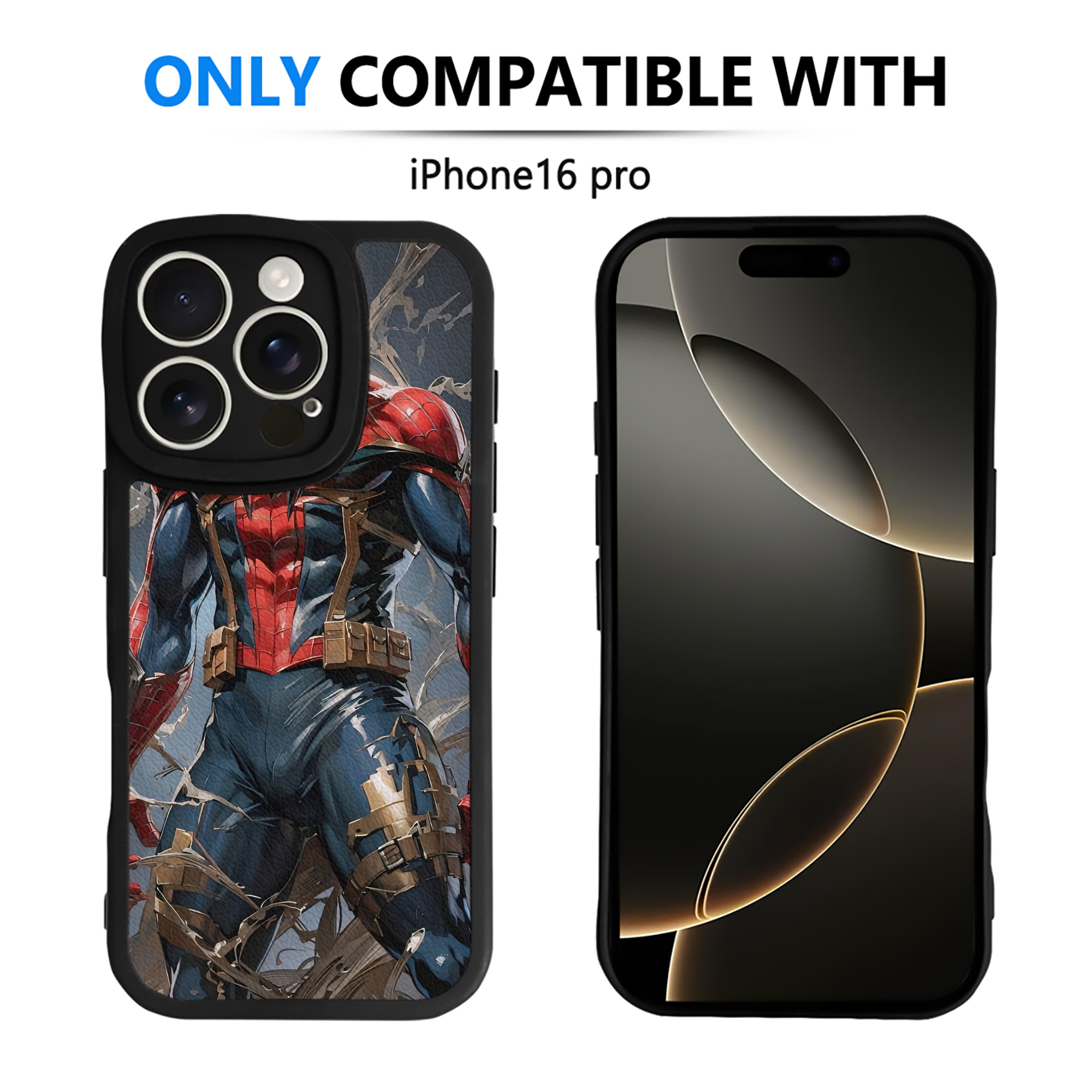 （画像用） Spider Man スパイダーマン 【iPhone 16シリーズ対応】シリコンスマホケース（レザー調） 材質：シリコン